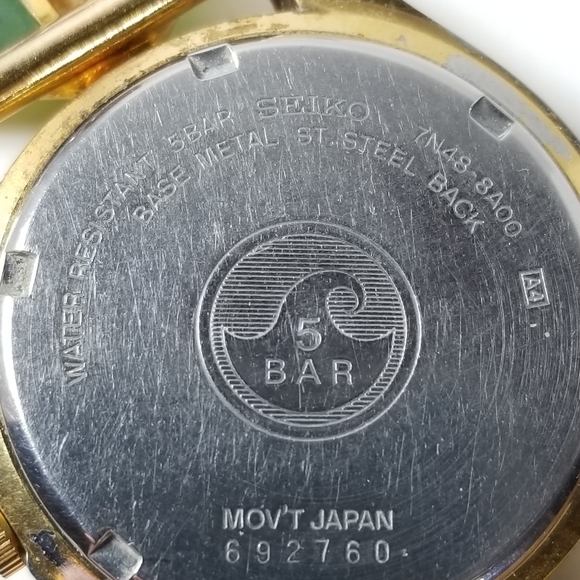 Gold nuggets and green jade men's watch Fresh Battery, Box - Picture 12 of 16